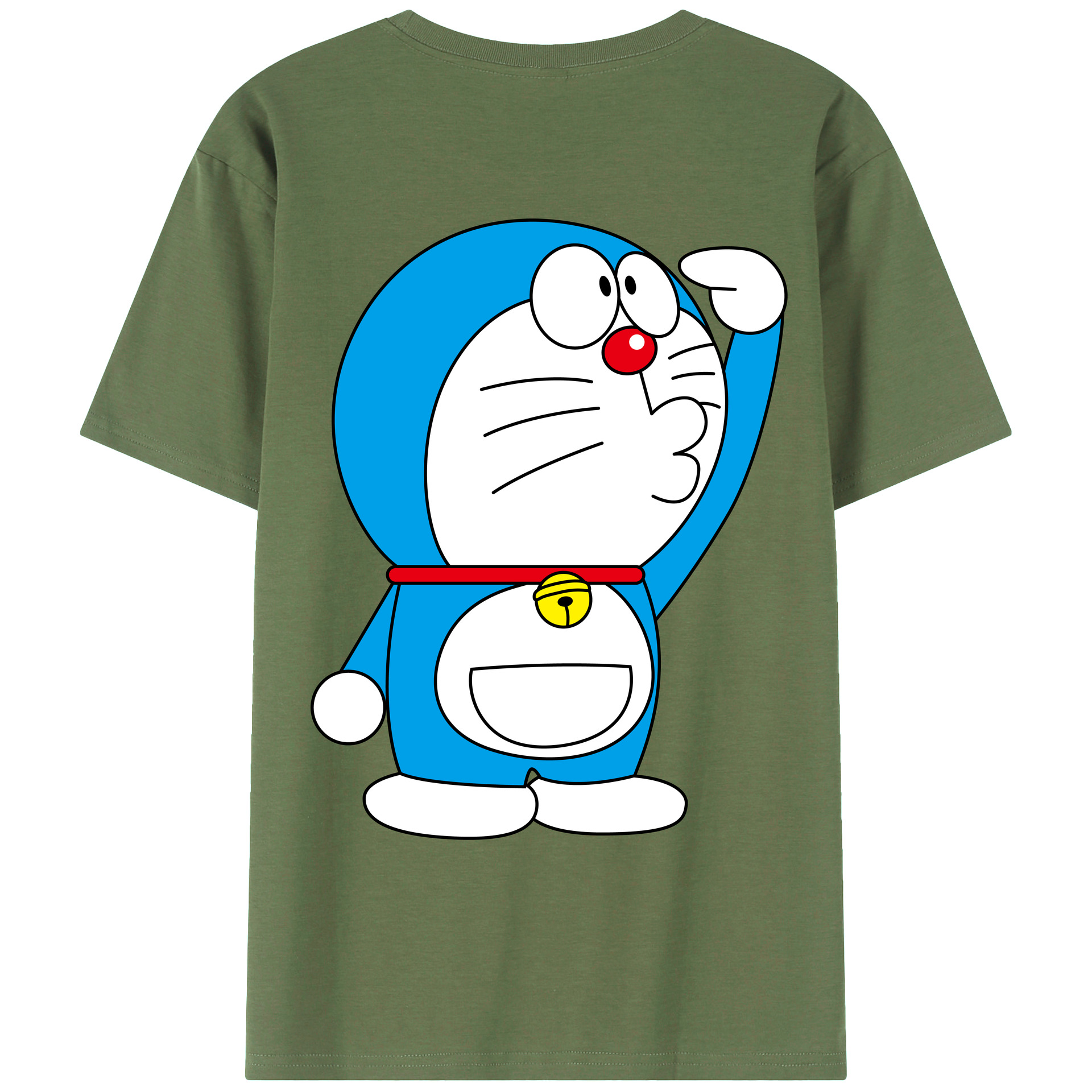 （画像用） ドラえもん Doraemon 綿100％ メンズ半袖Tシャツ（バックプリント） 通気性